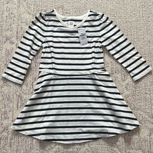 NWT baby Gap Cream/Navy Striped Dress